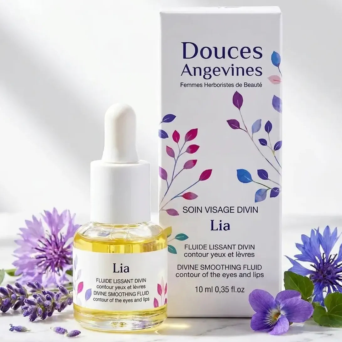 Fluide lissant Lia yeux et lèvres bio Douces Angevines avec fleurs botaniques