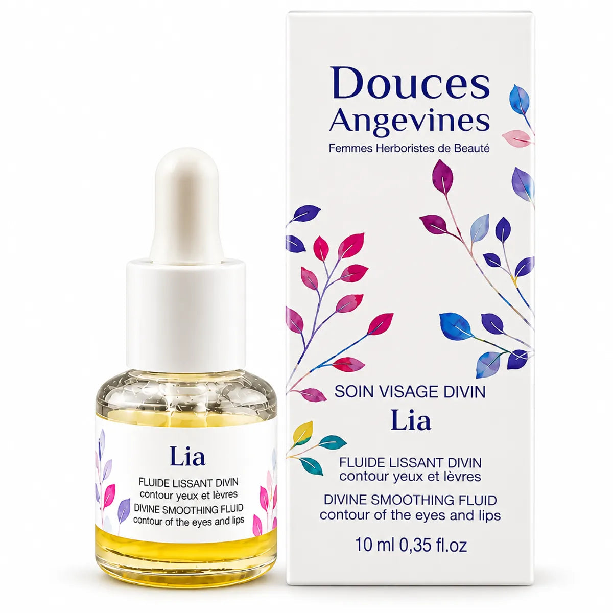 Fluide lissant yeux et lèvres Lia bio Douces Angevines en flacon verre 10ml