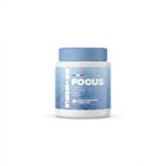 MushnGo Focus supplément pour concentration et mémoire, flacon blanc avec étiquette bleu dégradé