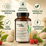 Gummies FOCUS Lion's Mane French Mush avec icônes bénéfices: concentration, mémoire, sans caféine, bio, performance cognitive