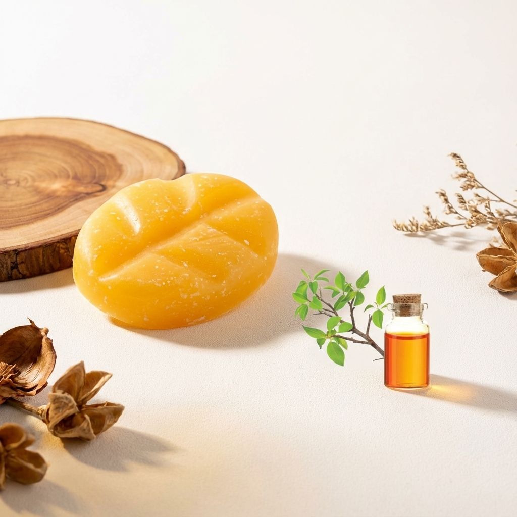 Fondant de cire parfumé Musc et Bois frais Scentships avec huile essentielle et feuillage naturel