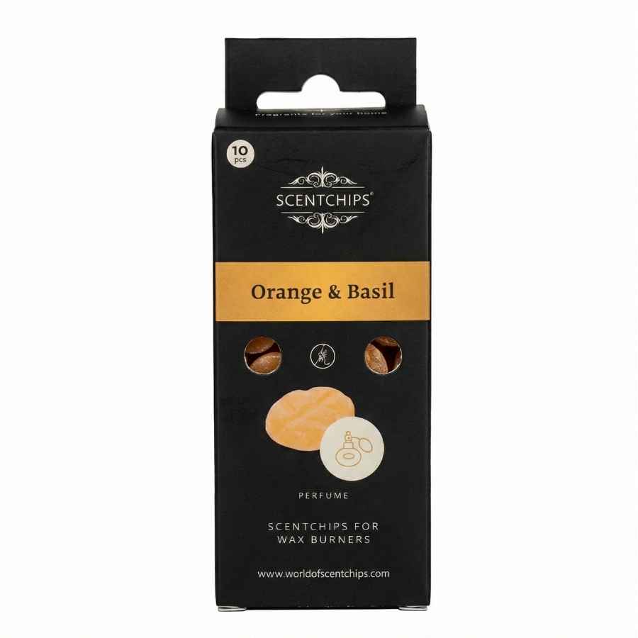 Packaging de cire parfumée orange et basilic de la marque scentships.