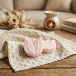 Fondant parfumé tulipe HomeBreeze 15g rose sur tissu lin crème