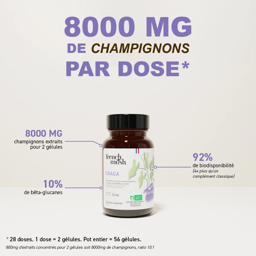 Dosage du Chaga de la marque French Mush