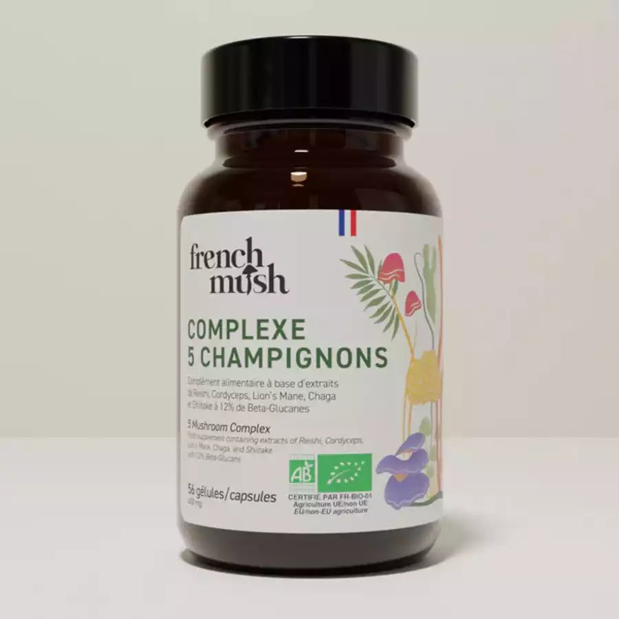Un flacon de 56 gélules de la marque French Mush
