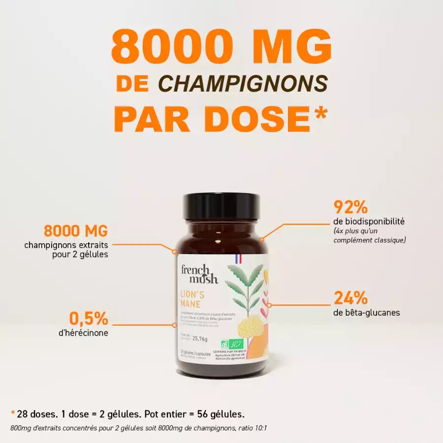Dosage du Lion's Mane de la marque French Mush