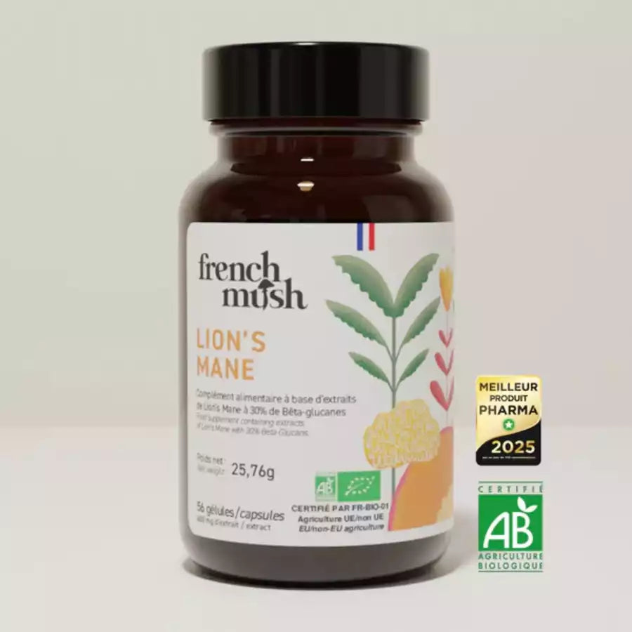 Un flacon de 56 gélules de Lion's Mane de la marque French Mush