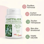 Gattilier 250mg 60 gélules Vital Osmose avec avantages équilibre hormonal confort prémenstruel