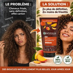 Gel-crème Centifolia avant/après : cheveux frisés vs boucles définies et brillantes, 150ml bio