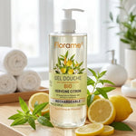 Gel douche Verveine Citron Bio Florame 750ml avec citrons frais et feuilles de verveine