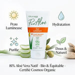 Gel exfoliant Bio Pur'Aloé 150ml avec aloé vera naturel et certifications biologiques