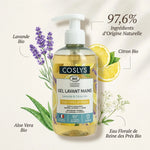 Gel lavant mains Coslys Lavande Citron Bio 300ml avec ingrédients naturels certifiés