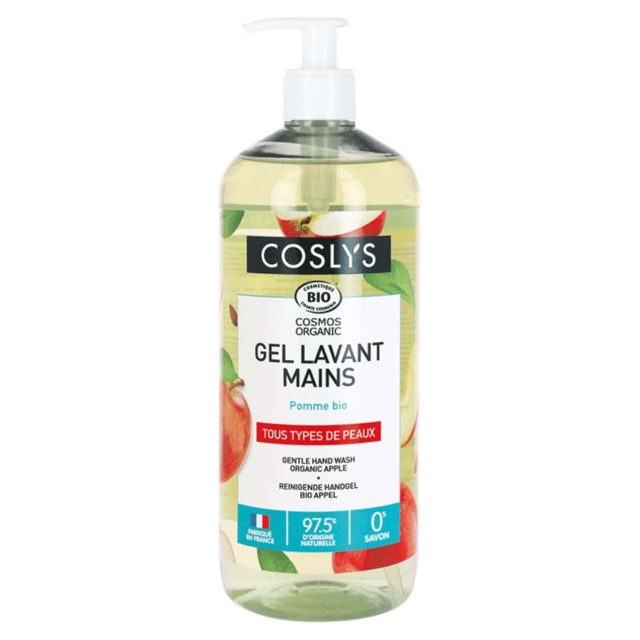 Un flacon pompe de Gel Lavant Mains Pomme certifié bio de 1L de Coslys