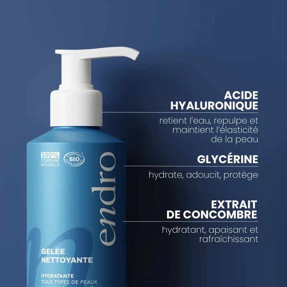 Les ingrédients du Gel Nettoyant Hydratant visage Endro et leurs bienfaits