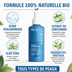 Gel nettoyant hydratant Endro 150ml avec ingrédients naturels : acide hyaluronique, concombre, aloe vera