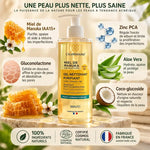 Gel nettoyant miel de Manuka IAA15+ avec ingrédients naturels et certifications COSMOS