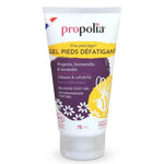 Gel pieds défatiguant Bio Propolia 75ml tube blanc avec étiquette jaune et violette