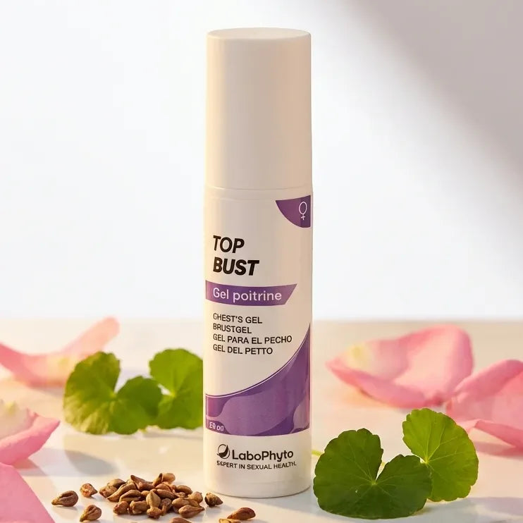 Gel raffermissant Top Bust Labophyto avec ingrédients naturels rose et centella asiatica