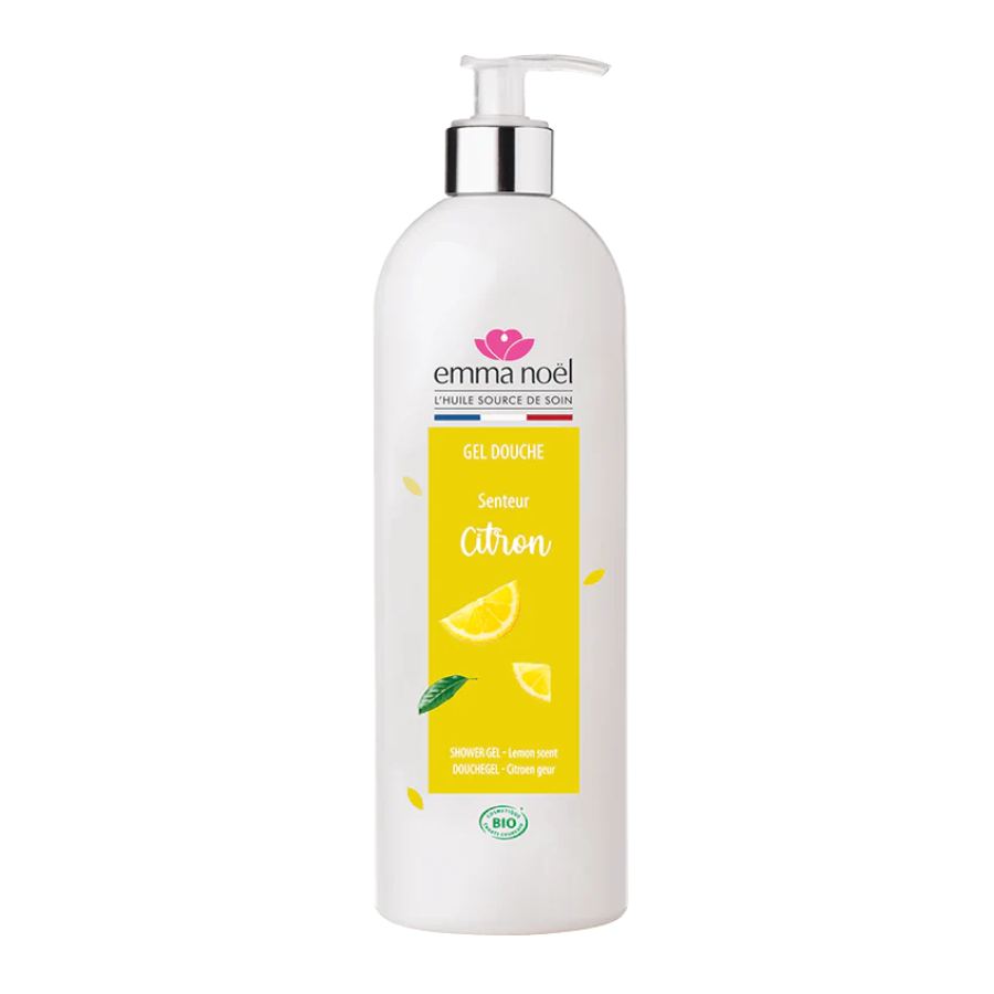 Un gel douche emma noel citron de sicile sur fond blanc.