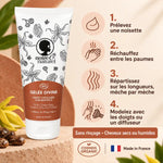 Gelée Capillaire Sublimatrice Noire Ô Naturel 200ml : tube bio et 4 étapes d'application sans rinçage, cheveux secs ou humides