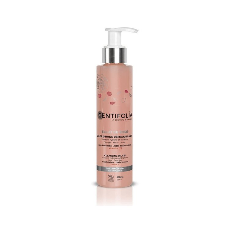 Un flacon pompe de démaquillant gelée d'huile de 150ml de la marque Centifolia