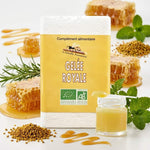 Pot de Gelée Royale bio 10g Abeille Forestière avec ingrédients naturels et miel doré