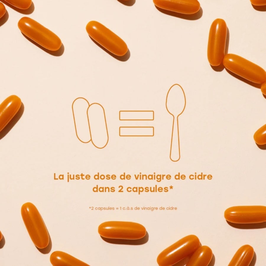 La dose de vinaigre de cidre contenu dans chaque gélule de Vinaigre de cidre Archie