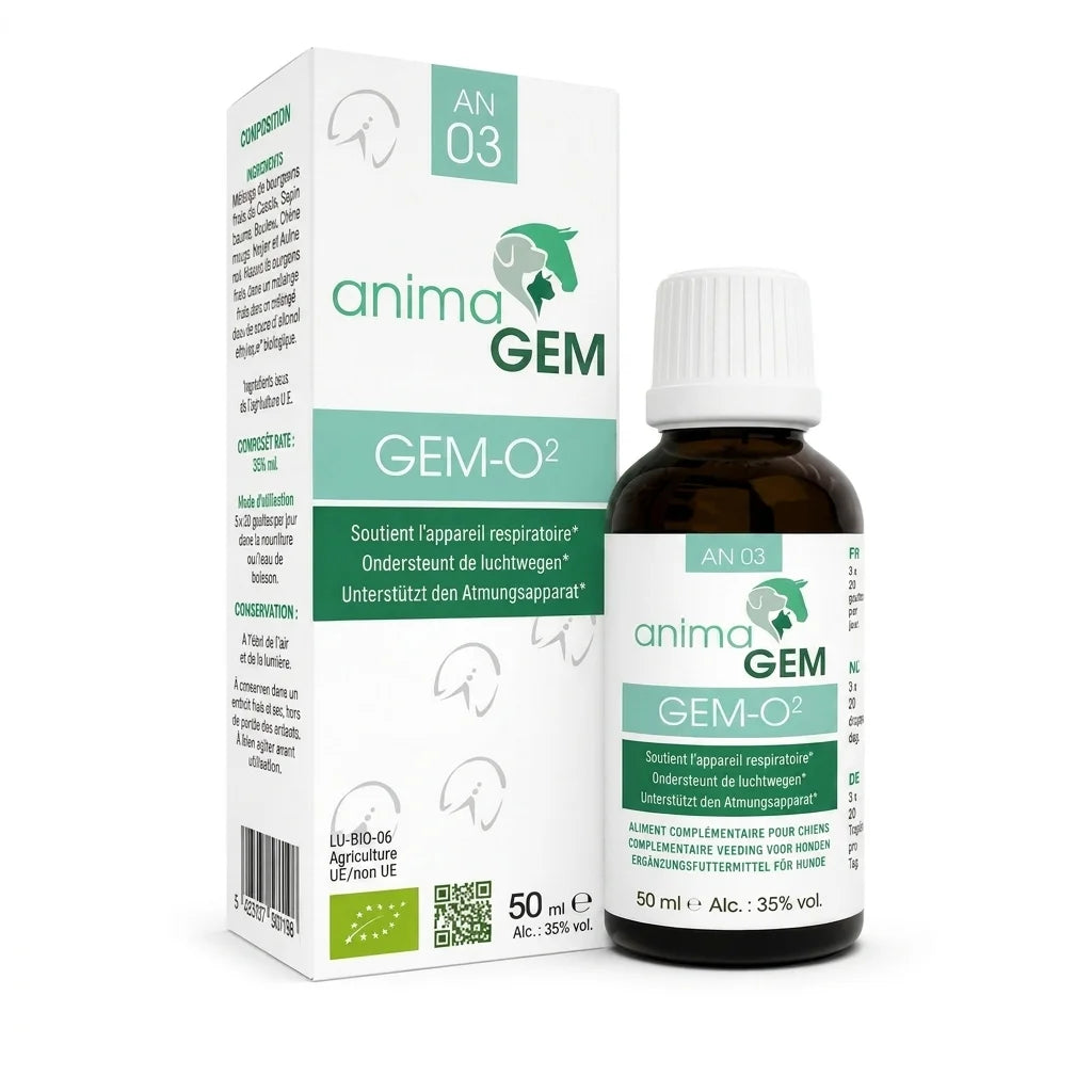 Flacon Gem-02 15ml ANIMAGEM supplément naturel pour chiens avec pipette