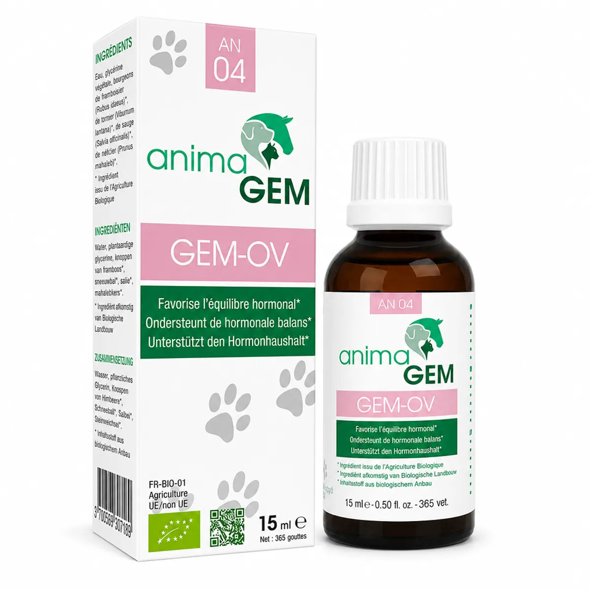 Gem-OV AnimaGEM 15ml flacon verre ambré complément équilibre hormonal