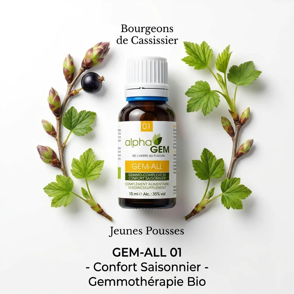 Gem-All 01 Bio Alphagem avec ingrédients naturels : bourgeons de cassissier et jeunes pousses