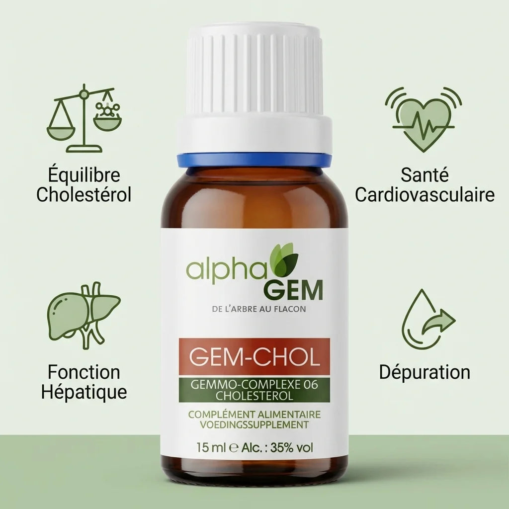 Gem-Chol 06 Bio 15ml Alphagem équilibre cholestérol santé cardiovasculaire fonction hépatique