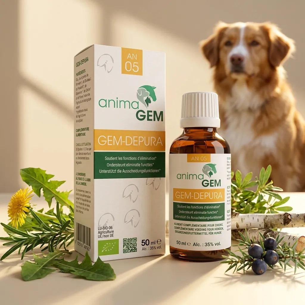 Gem-Depura ANIMAGEM 15ml flacon bien-être chien avec herbes biologiques naturelles