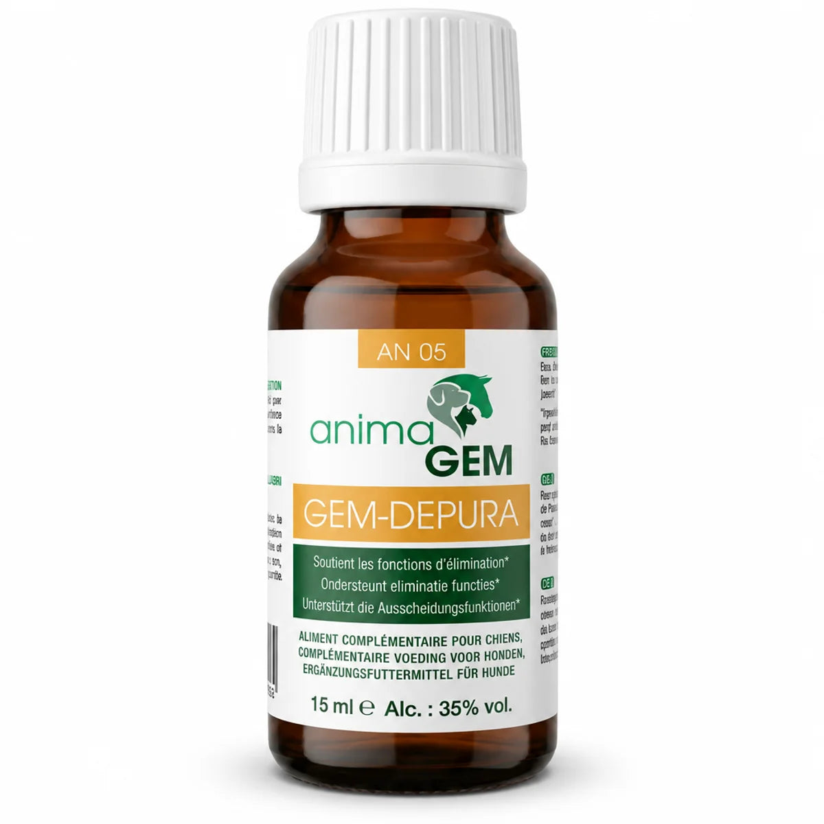 Gem-Depura 15ml detox foie AnimaGEM flacon verre ambré étiquette dorée