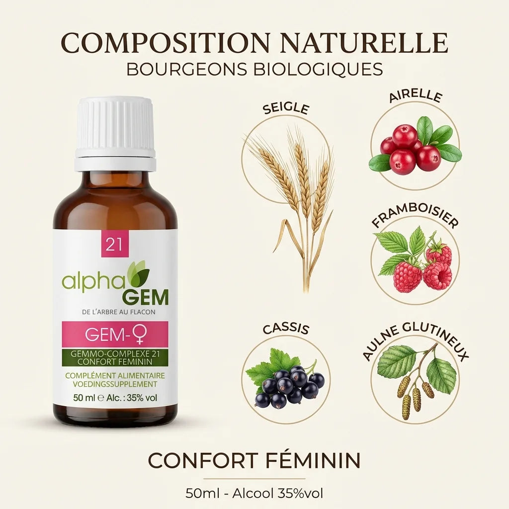 Gem-Femme 21 Bio 50ml Alphagem avec ingrédients botaniques naturels et bourgeons biologiques