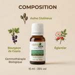 Gem-Immu 09 Bio 15ml Alphagem avec composition botanique Cassis Aulne Églantier gemmothérapie