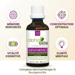 Gem-Mémo 10 Bio 50ml Alphagem - Flacon gemmothérapie avec bénéfices cognitifs