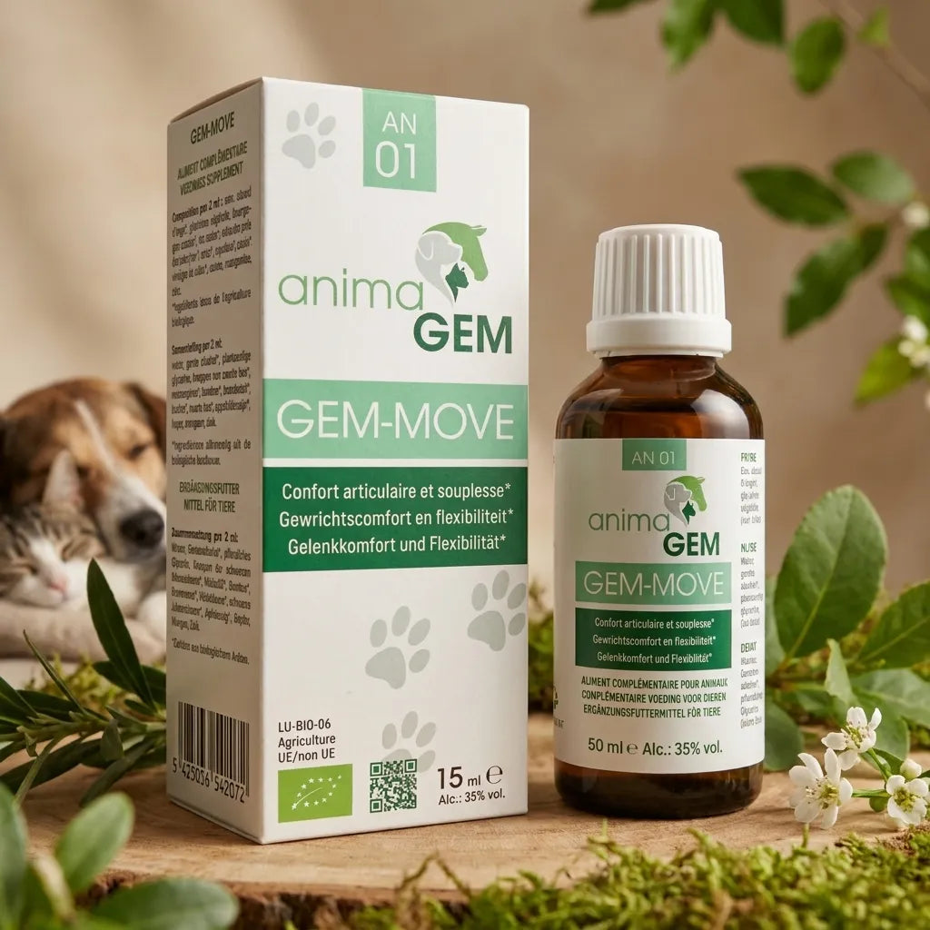 Gem-Move 15ml ANIMAGEM bouteille bien-être articulaire naturel pour chiens et chats