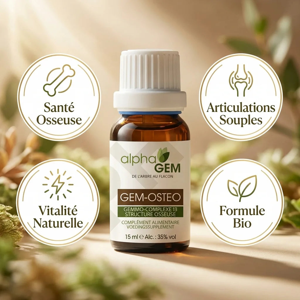 Gem-Ostéo 13 Bio 15ml Alphagem - Santé osseuse, articulations et vitalité naturelle