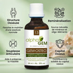 Gem-Ostéo 13 Bio flacon 50ml Alphagem avec bénéfices santé osseuse et articulaire