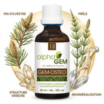 Gem-Ostéo 13 Bio 50ml - flacon complément osseux avec ingrédients botaniques pin sylvestre et prêle