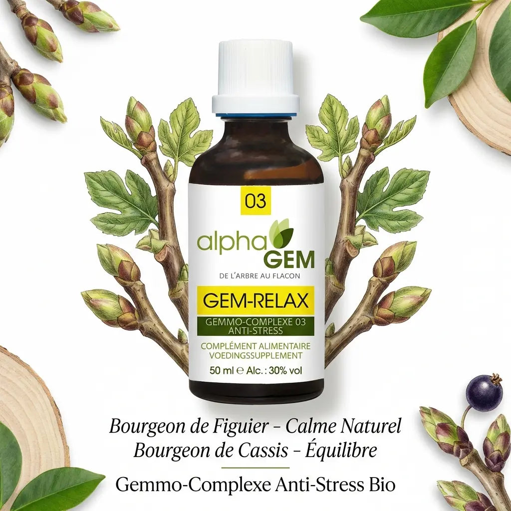 Gem-Relax 03 Bio 50ml - Complément gemmothérapie anti-stress à base de bourgeons biologiques