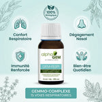 Gem-Respi 15 Bio Alphagem : flacon avec bénéfices respiratoires, immunité et bien-être quotidien
