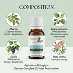 Gem-Respi 15 Bio 15ml Alphagem avec extraits botaniques bio pour confort respiratoire