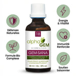 Gem-Sana 18 Bio 50ml Alphagem flacon avec bénéfices santé naturels et immunité renforcée