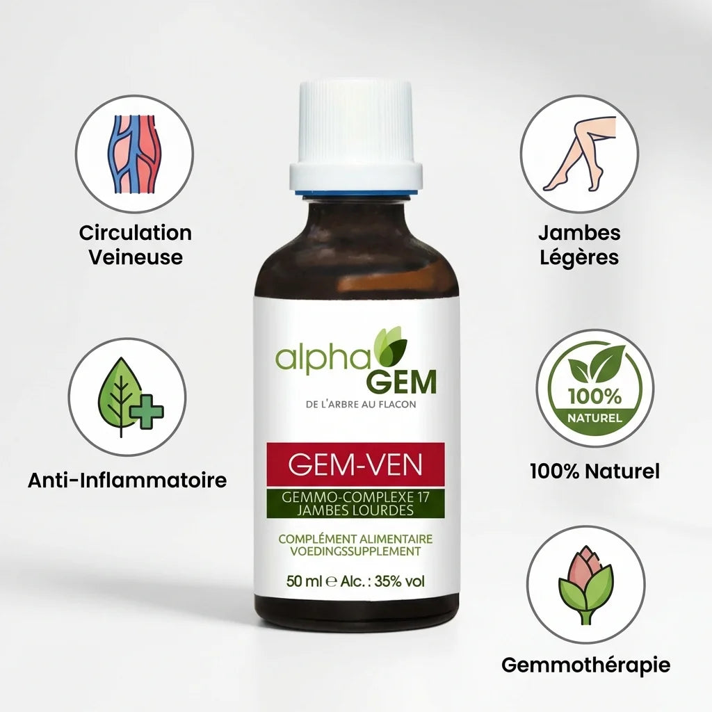 Gem-Ven 17 Bio 50ml Alphagem - Flacon gemmothérapie circulation veineuse naturelle