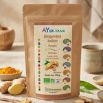 Poudre de gingembre indien bio Ayur-vana 150g avec racines fraîches et épices ayurvédiques