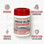 Ginkgo Biloba 60 gélules avec bénéfices mémoire, circulation sanguine, énergie mentale et protection cellulaire