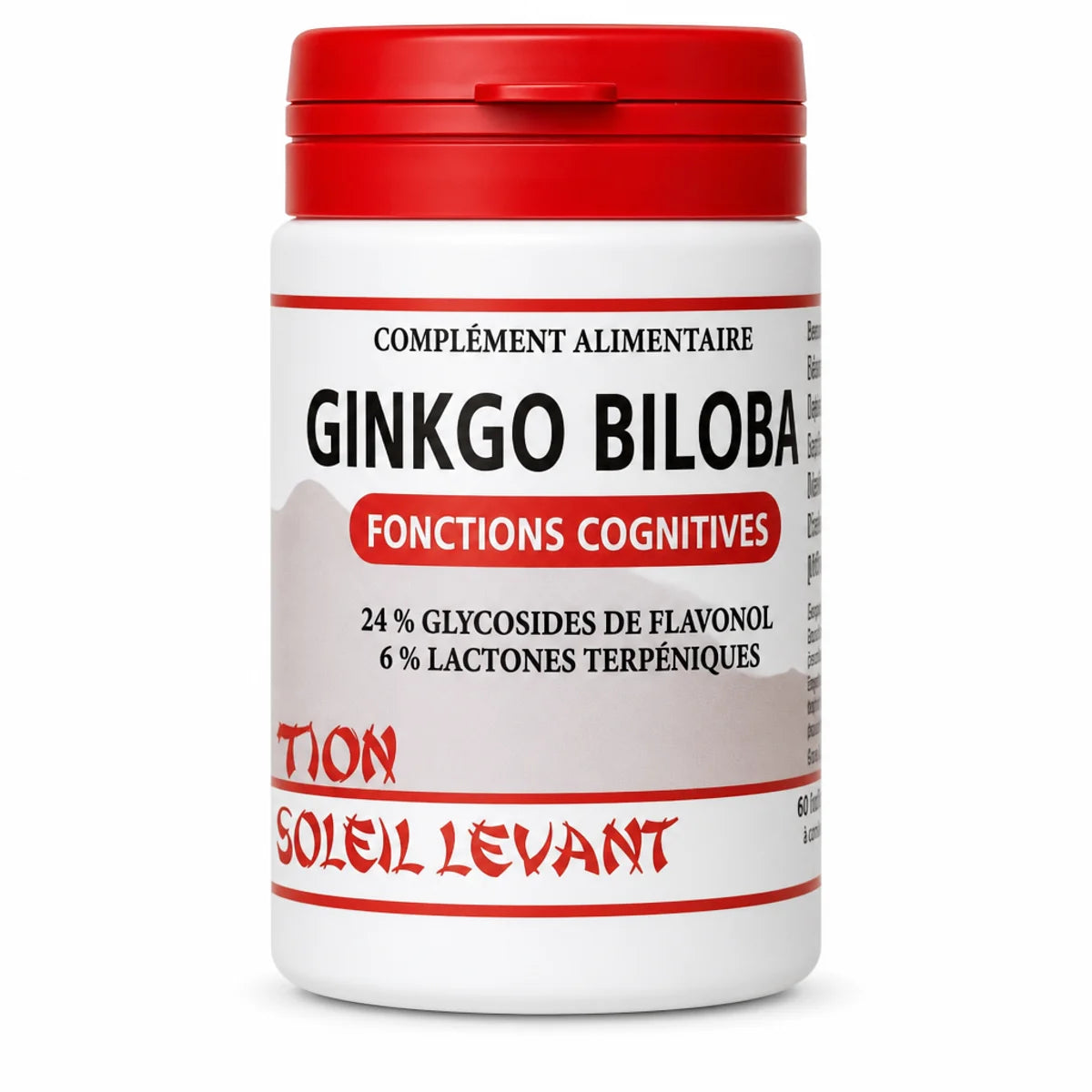 Ginkgo Biloba 60 gélules complément alimentaire fonctions cognitives cap rouge