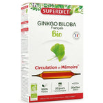 Superdiet Ginkgo Biloba Bio - Coffret 20 ampoules 15ml complément alimentaire certifié AB
