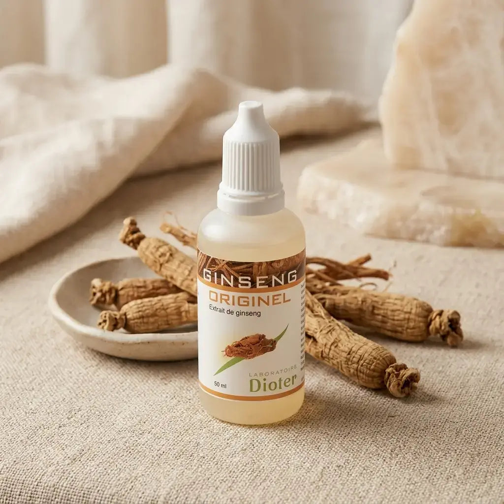 Ginseng Originel 50ml Dioter avec racine de ginseng blanc, présentation premium bien-être